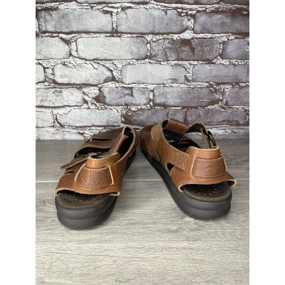 MEPHISTO 4x Shock Brown Leather Fisherman Casual Strap Sandals Men’s 46EU/13M US